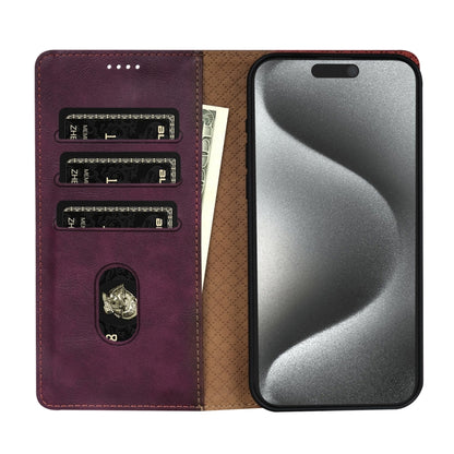 For iPhone 16 Pro Max N.BEKUS CSJ-P1 Solid Color Leather Phone Case(Wine Red) - iPhone 16 Pro Max Cases by N.BEKUS | Online Shopping South Africa | PMC Jewellery | Buy Now Pay Later Mobicred