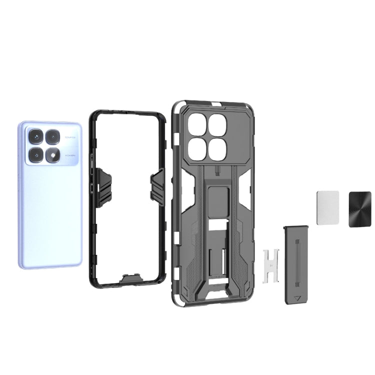 For Redmi K70 Ultra 5G Global Supersonic PC + TPU Holder Phone Case(Grey) - Xiaomi Cases by PMC Jewellery | Online Shopping South Africa | PMC Jewellery | Buy Now Pay Later Mobicred