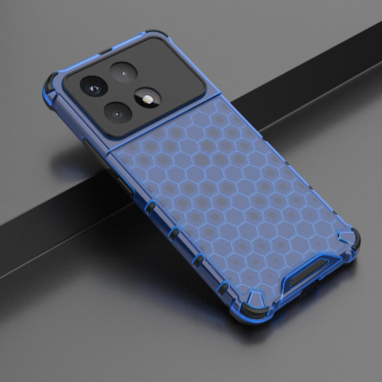 For Redmi K70 Ultra 5G Global Honeycomb Shockproof Phone Case(Blue) - Xiaomi Cases by PMC Jewellery | Online Shopping South Africa | PMC Jewellery | Buy Now Pay Later Mobicred