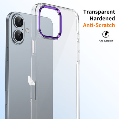 For iPhone 16 Ice Feel HD Transparent PC Full Coverage Phone Case(Purple) - iPhone 16 Cases by PMC Jewellery | Online Shopping South Africa | PMC Jewellery | Buy Now Pay Later Mobicred