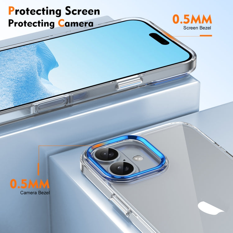 For iPhone 16 Plus Ice Feel HD Transparent PC Full Coverage Phone Case(Blue) - iPhone 16 Plus Cases by PMC Jewellery | Online Shopping South Africa | PMC Jewellery | Buy Now Pay Later Mobicred