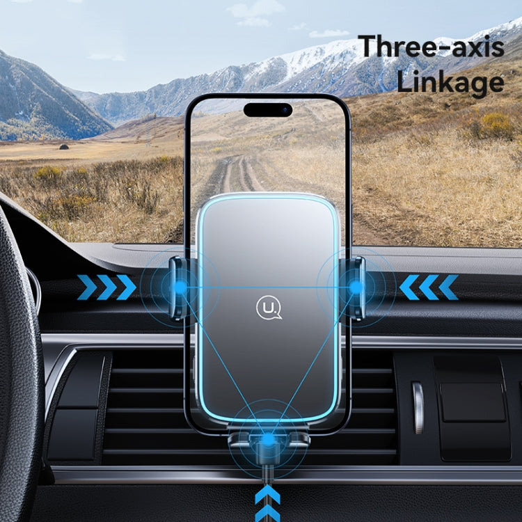 USAMS CD230 15W Accurate Aligment Wireless Charging Car Phone Holder with Suction Cup(Black) - Wireless Charger Holders by USAMS | Online Shopping South Africa | PMC Jewellery | Buy Now Pay Later Mobicred