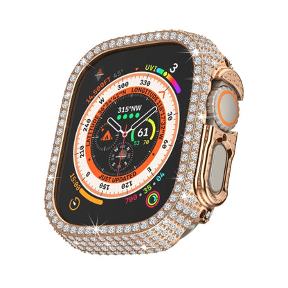 For Apple Watch Ultra / Ultra 2 49mm Hollowed Diamond PC Watch Case(Rose Gold) - Watch Cases by PMC Jewellery | Online Shopping South Africa | PMC Jewellery | Buy Now Pay Later Mobicred