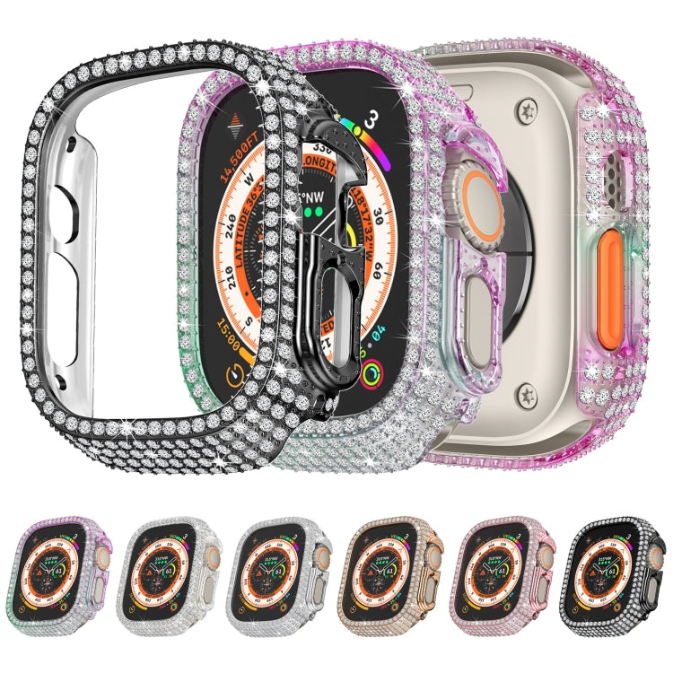 For Apple Watch Ultra / Ultra 2 49mm Hollowed Diamond PC Watch Case(Rose Gold) - Watch Cases by PMC Jewellery | Online Shopping South Africa | PMC Jewellery | Buy Now Pay Later Mobicred