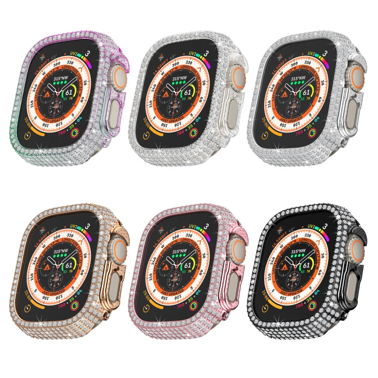 For Apple Watch Ultra / Ultra 2 49mm Hollowed Diamond PC Watch Case(Rose Gold) - Watch Cases by PMC Jewellery | Online Shopping South Africa | PMC Jewellery | Buy Now Pay Later Mobicred