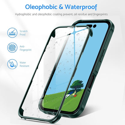 For iPhone 16 Pro Double-sided Plastic Glass Phone Protective Case(Dark Green) - iPhone 16 Pro Cases by PMC Jewellery | Online Shopping South Africa | PMC Jewellery | Buy Now Pay Later Mobicred