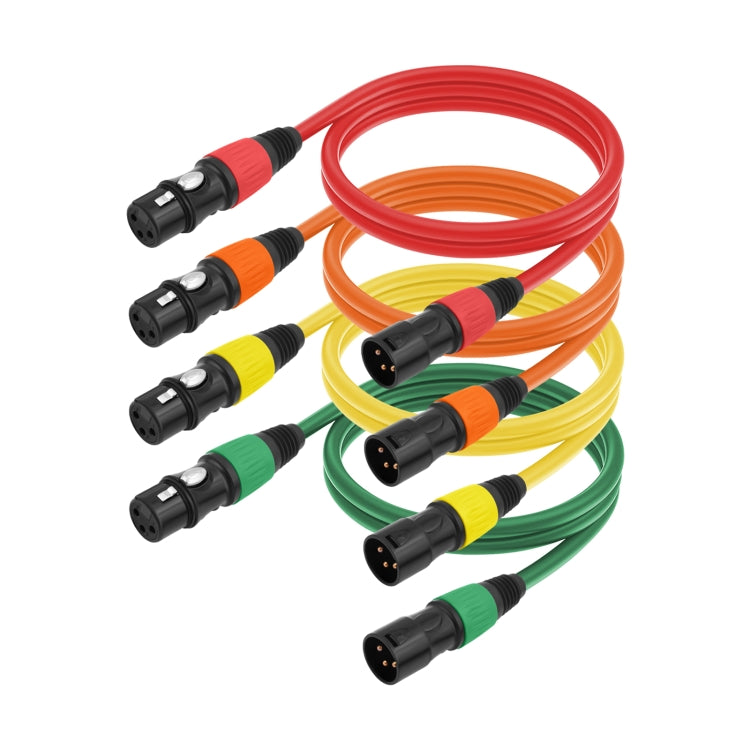 4 Color / Set JC1015 XLR 3pin Male to Female Audio Cable, Length:1m - Microphone Audio Cable & Connector by PMC Jewellery | Online Shopping South Africa | PMC Jewellery | Buy Now Pay Later Mobicred