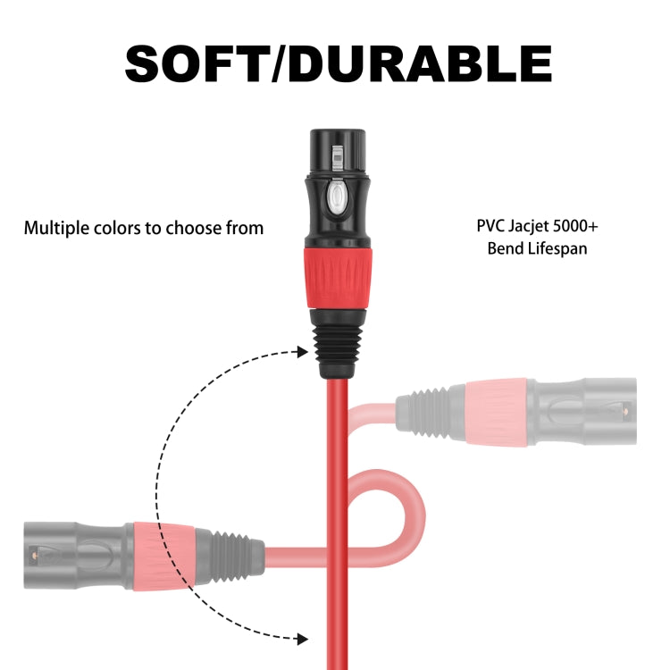 4 Color / Set JC1015 XLR 3pin Male to Female Audio Cable, Length:1m - Microphone Audio Cable & Connector by PMC Jewellery | Online Shopping South Africa | PMC Jewellery | Buy Now Pay Later Mobicred