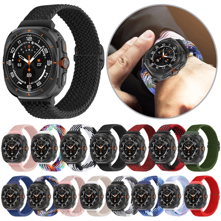 For Samsung Galaxy Watch Ultra 47mm Slide Buckle Nylon Braided Watch Band(Colorful Black) - Watch Bands by PMC Jewellery | Online Shopping South Africa | PMC Jewellery | Buy Now Pay Later Mobicred