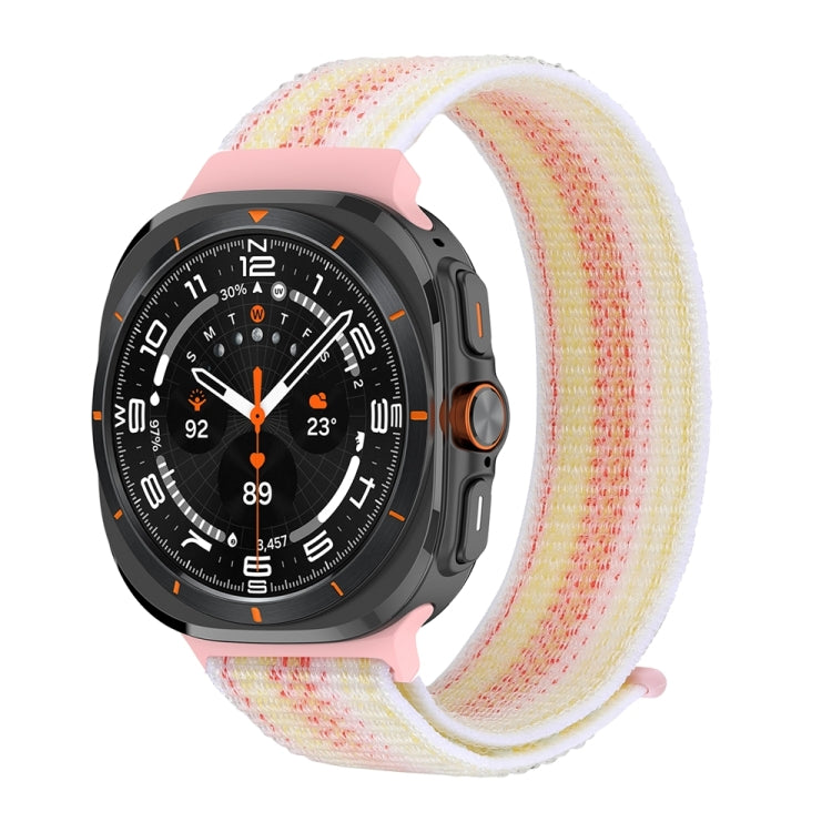 For Samsung Galaxy Watch Ultra 47mm Plastic Connector Nylon Loop Watch Band(Starlight Powder) - Watch Bands by PMC Jewellery | Online Shopping South Africa | PMC Jewellery | Buy Now Pay Later Mobicred