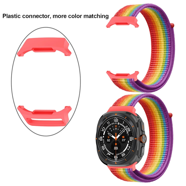 For Samsung Galaxy Watch Ultra 47mm Plastic Connector Nylon Loop Watch Band(Starlight Powder) - Watch Bands by PMC Jewellery | Online Shopping South Africa | PMC Jewellery | Buy Now Pay Later Mobicred