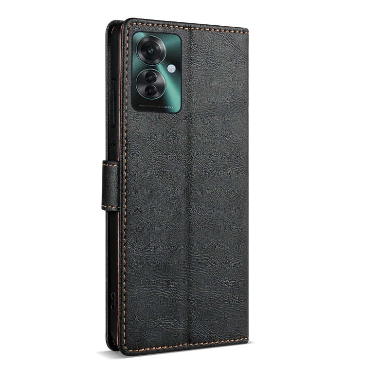 For OPPO Reno11 F 5G N.BEKUS CSJ-P1 Solid Color Leather Phone Case(Black) - Reno11 F Cases by N.BEKUS | Online Shopping South Africa | PMC Jewellery | Buy Now Pay Later Mobicred