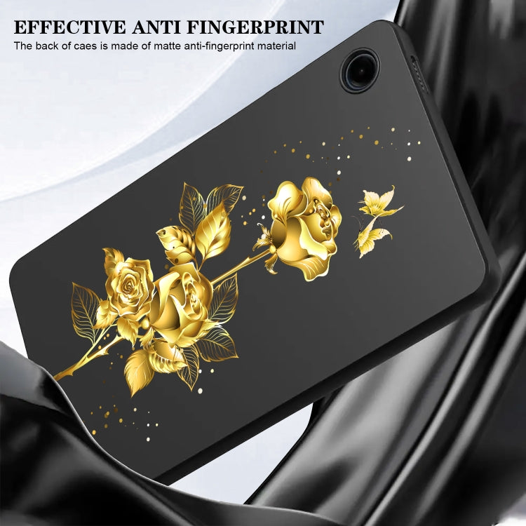 For Samsung Galaxy Tab S9+ / S9 FE+ Color Painting Pattern Smart Tablet TPU Case(Golden Rose) - Galaxy Tab S9+ Cases by PMC Jewellery | Online Shopping South Africa | PMC Jewellery | Buy Now Pay Later Mobicred