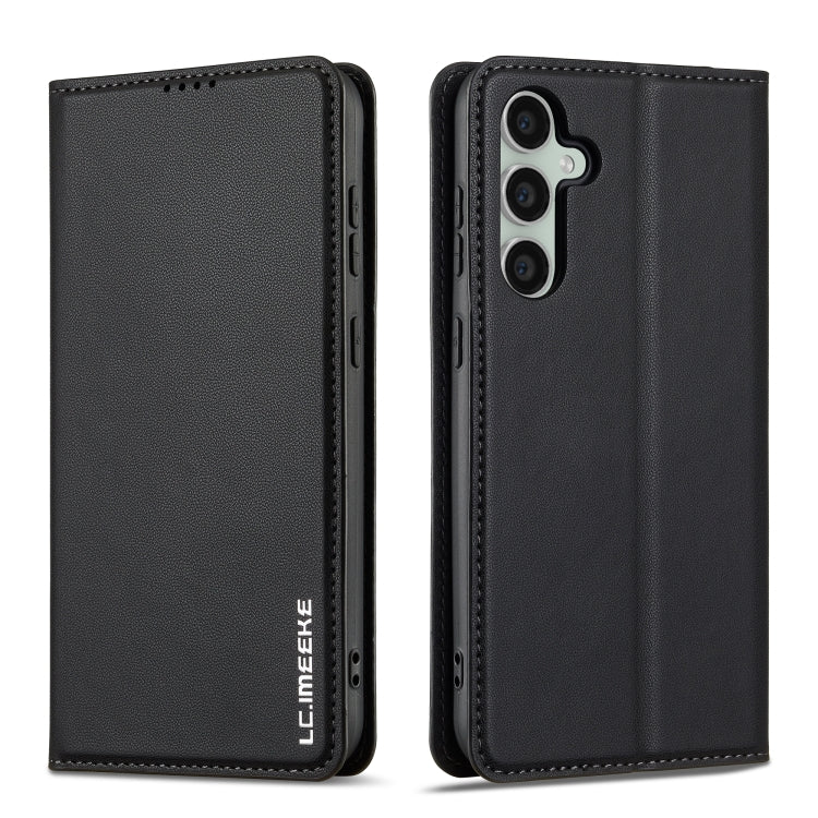 For Samsung Galaxy S24+ 5G LC.IMEEKE L1 Series Frosted Fine Texture PU Phone Case(Black) - Galaxy S24+ 5G Cases by LC.IMEEKE | Online Shopping South Africa | PMC Jewellery | Buy Now Pay Later Mobicred