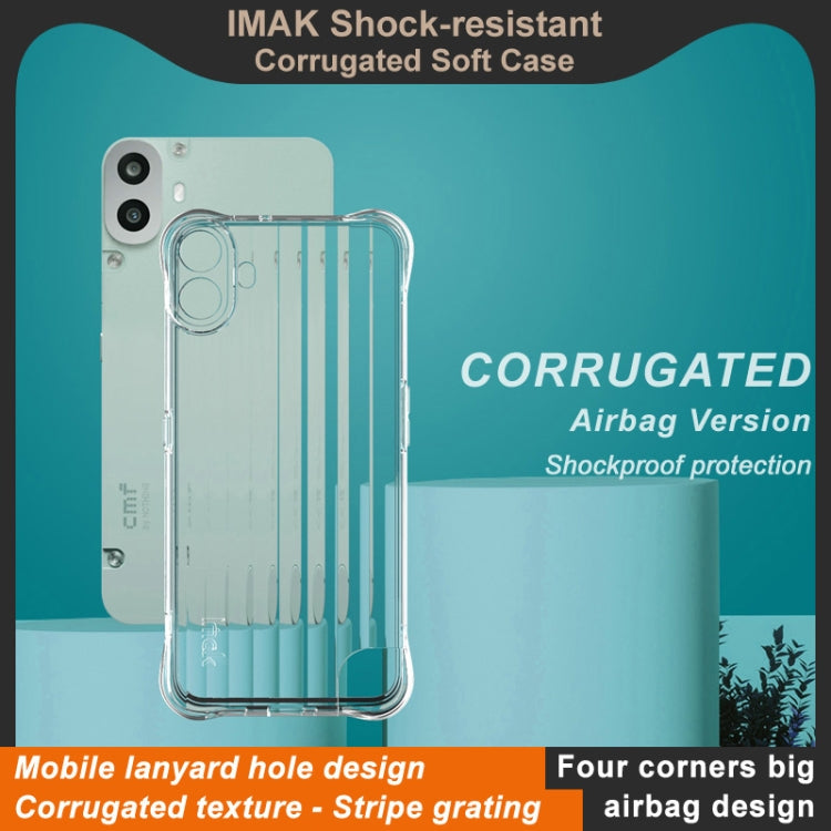 For Nothing CMF Phone 1 IMAK Corrugated Texture Airbag TPU Phone Case(Transparent) - More Brand by imak | Online Shopping South Africa | PMC Jewellery | Buy Now Pay Later Mobicred