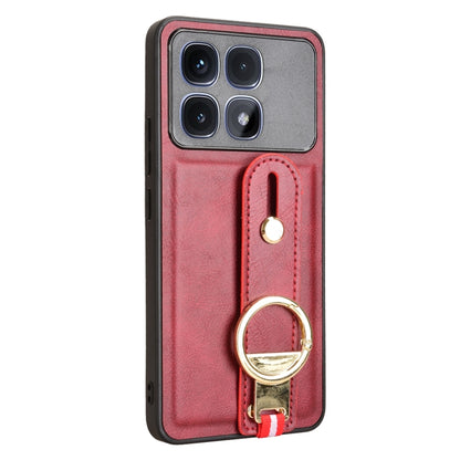 For Redmi K70 Ultra Wristband Leather Back Phone Case(Red) - Xiaomi Cases by PMC Jewellery | Online Shopping South Africa | PMC Jewellery | Buy Now Pay Later Mobicred