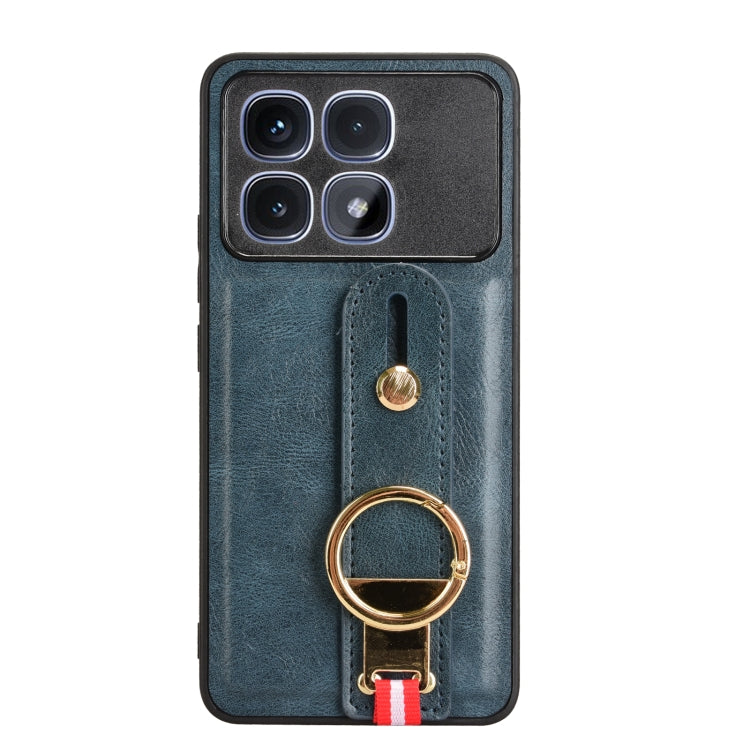 For Redmi K70 Ultra Wristband Leather Back Phone Case(Blue) - Xiaomi Cases by PMC Jewellery | Online Shopping South Africa | PMC Jewellery | Buy Now Pay Later Mobicred