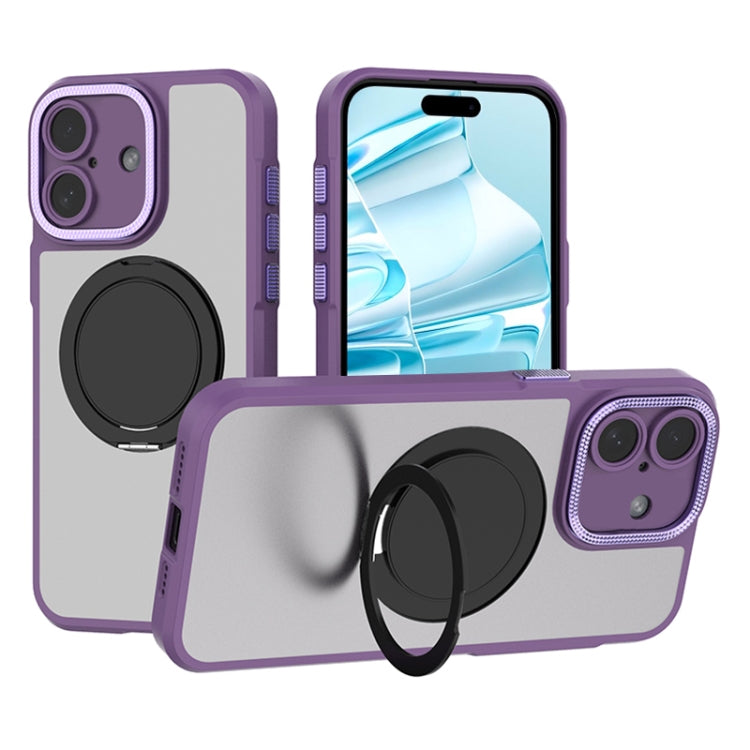 For iPhone 16 Plus Bodyguard Rotating Bracket MagSafe Phone Case(Purple) - iPhone 16 Plus Cases by PMC Jewellery | Online Shopping South Africa | PMC Jewellery | Buy Now Pay Later Mobicred