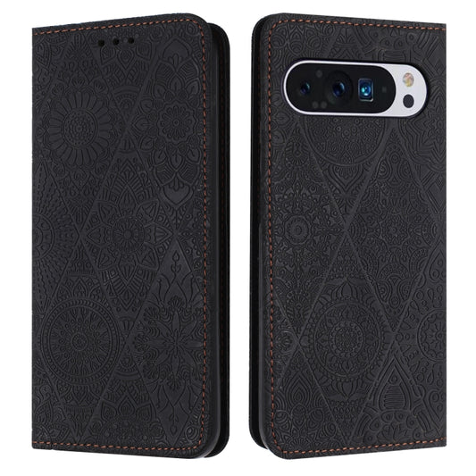 For Google Pixel 9 Pro XL Ethnic Embossed Adsorption Leather Phone Case(Black) - Google Cases by PMC Jewellery | Online Shopping South Africa | PMC Jewellery | Buy Now Pay Later Mobicred