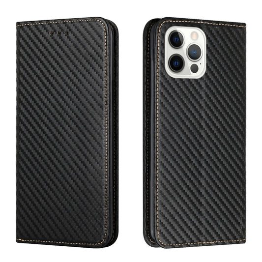 For iPhone 16 Pro Max Carbon Fiber Texture Magnetic Flip Leather Phone Case(Black) - iPhone 16 Pro Max Cases by PMC Jewellery | Online Shopping South Africa | PMC Jewellery | Buy Now Pay Later Mobicred