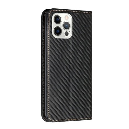 For iPhone 16 Pro Max Carbon Fiber Texture Magnetic Flip Leather Phone Case(Black) - iPhone 16 Pro Max Cases by PMC Jewellery | Online Shopping South Africa | PMC Jewellery | Buy Now Pay Later Mobicred