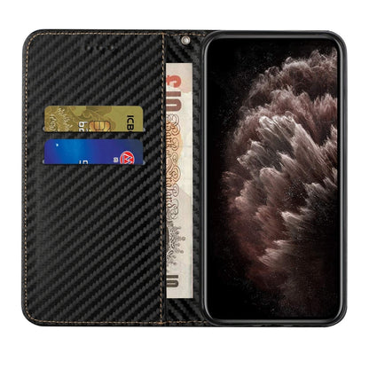 For iPhone 16 Pro Max Carbon Fiber Texture Magnetic Flip Leather Phone Case(Black) - iPhone 16 Pro Max Cases by PMC Jewellery | Online Shopping South Africa | PMC Jewellery | Buy Now Pay Later Mobicred