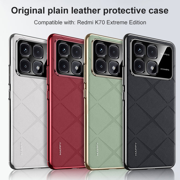 For Redmi K70 / K70 Pro Plain Leather PC Phone Case(White) - K70 Pro Cases by PMC Jewellery | Online Shopping South Africa | PMC Jewellery | Buy Now Pay Later Mobicred