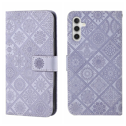 For Samsung Galaxy S25+ 5G Ethnic Style Embossed Pattern Leather Phone Case(Purple) - Galaxy S25+ 5G Cases by PMC Jewellery | Online Shopping South Africa | PMC Jewellery | Buy Now Pay Later Mobicred