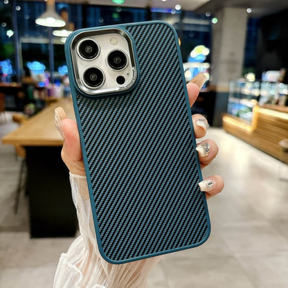 For iPhone 16 Pro Carbon Fiber Texture MagSafe Magnetic Shockproof Phone Case(Blue) - iPhone 16 Pro Cases by PMC Jewellery | Online Shopping South Africa | PMC Jewellery | Buy Now Pay Later Mobicred