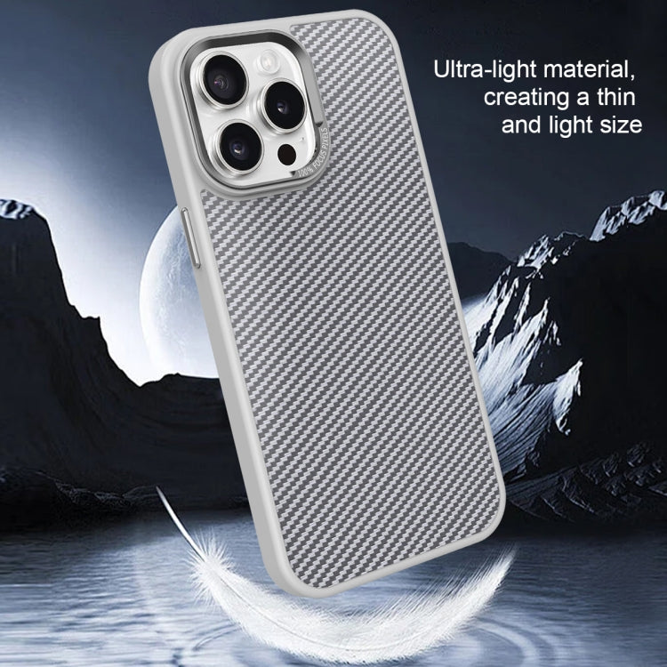 For iPhone 16 Pro Max Carbon Fiber Texture MagSafe Magnetic Shockproof Phone Case(Grey) - iPhone 16 Pro Max Cases by PMC Jewellery | Online Shopping South Africa | PMC Jewellery | Buy Now Pay Later Mobicred