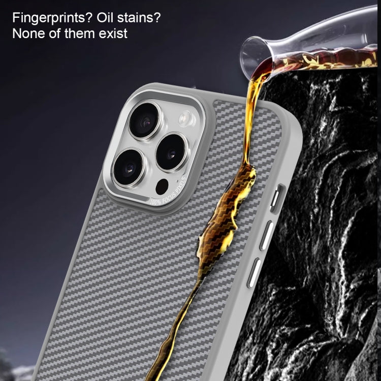 For iPhone 16 Pro Max Carbon Fiber Texture MagSafe Magnetic Shockproof Phone Case(Grey) - iPhone 16 Pro Max Cases by PMC Jewellery | Online Shopping South Africa | PMC Jewellery | Buy Now Pay Later Mobicred