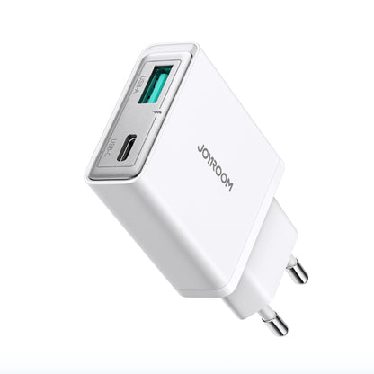 JOYROOM JR-TCF14 20W USB+USB-C / Type-C Fast Charger, Specification:EU Plug(White) - USB Charger by JOYROOM | Online Shopping South Africa | PMC Jewellery | Buy Now Pay Later Mobicred