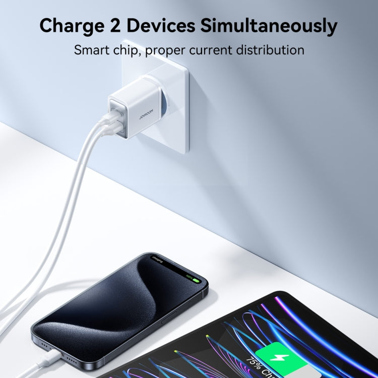 JOYROOM JR-TCF15 30W USB+USB-C / Type-C Fast Charger, Specification:EU Plug(White) - USB Charger by JOYROOM | Online Shopping South Africa | PMC Jewellery | Buy Now Pay Later Mobicred