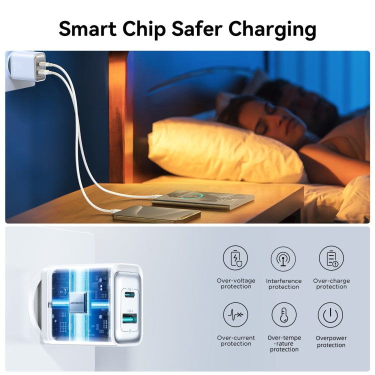 JOYROOM JR-TCF15 30W USB+USB-C / Type-C Fast Charger, Specification:EU Plug(White) - USB Charger by JOYROOM | Online Shopping South Africa | PMC Jewellery | Buy Now Pay Later Mobicred