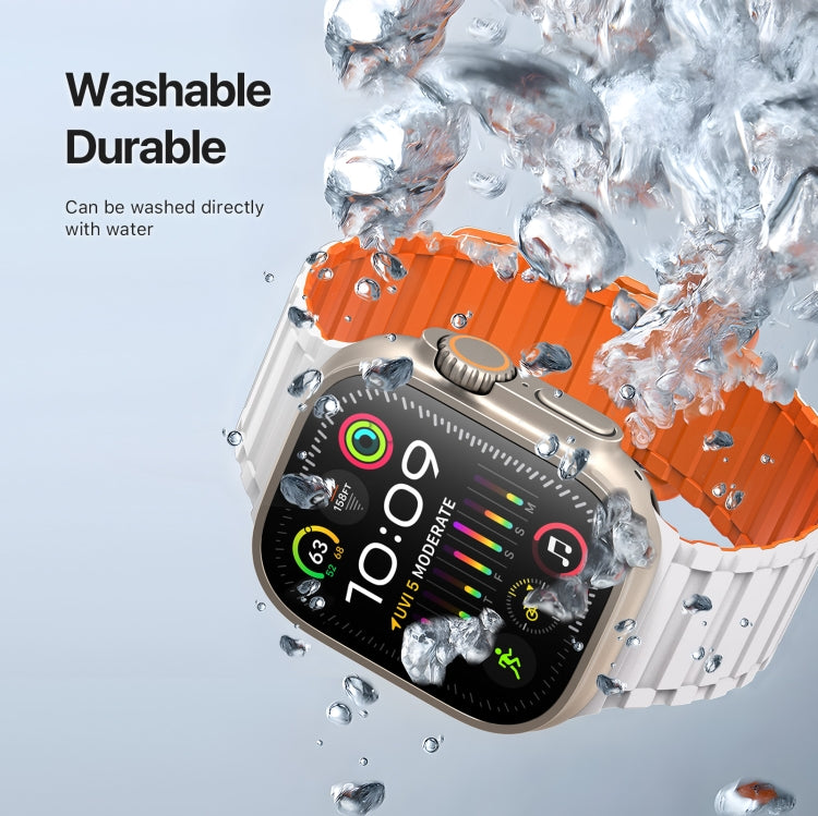 For Apple Watch SE 44mm DUX DUCIS KJ Series Magnetic Buckle Silicone Watch Band(Starlight Orange) - Watch Bands by DUX DUCIS | Online Shopping South Africa | PMC Jewellery | Buy Now Pay Later Mobicred