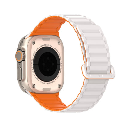 For Apple Watch Series 6 44mm DUX DUCIS KJ Series Magnetic Buckle Silicone Watch Band(Starlight Orange) - Watch Bands by DUX DUCIS | Online Shopping South Africa | PMC Jewellery | Buy Now Pay Later Mobicred