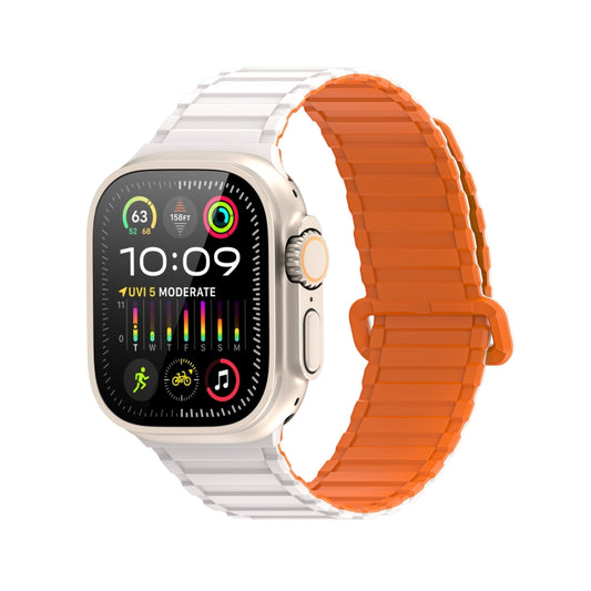 For Apple Watch Series 3 42mm DUX DUCIS KJ Series Magnetic Buckle Silicone Watch Band(Starlight Orange) - Watch Bands by DUX DUCIS | Online Shopping South Africa | PMC Jewellery | Buy Now Pay Later Mobicred