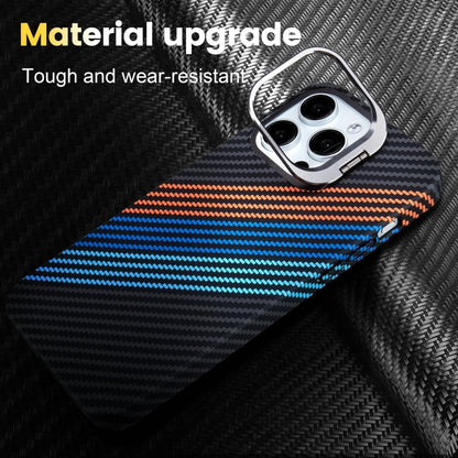 For iPhone 16 Plus Carbon Fiber Lens Holder Phone Case(Black) - iPhone 16 Plus Cases by PMC Jewellery | Online Shopping South Africa | PMC Jewellery | Buy Now Pay Later Mobicred