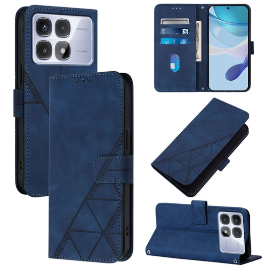 For Redmi K70 Ultra 5G Global Crossbody 3D Embossed Flip Leather Phone Case(Blue) - Xiaomi Cases by PMC Jewellery | Online Shopping South Africa | PMC Jewellery | Buy Now Pay Later Mobicred