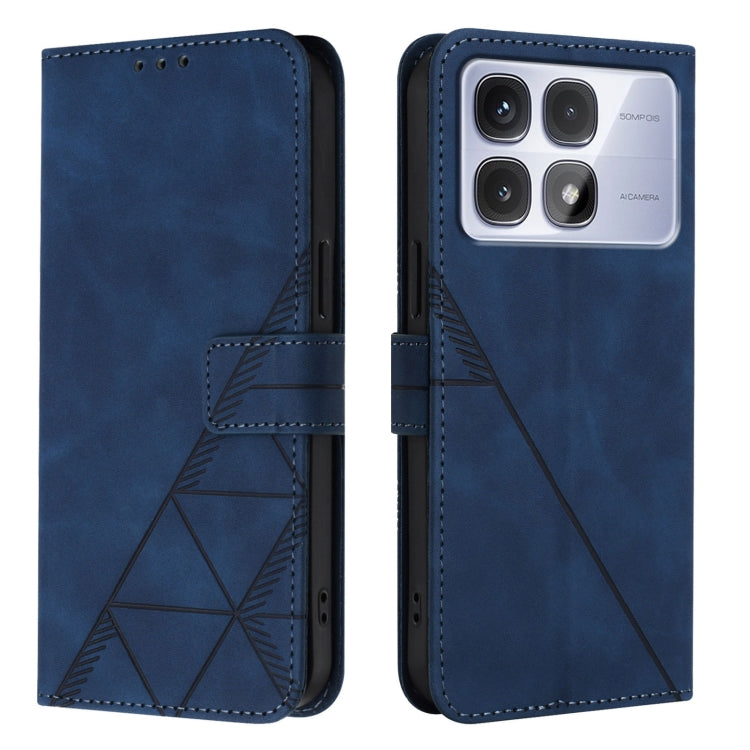 For Redmi K70 Ultra 5G Global Crossbody 3D Embossed Flip Leather Phone Case(Blue) - Xiaomi Cases by PMC Jewellery | Online Shopping South Africa | PMC Jewellery | Buy Now Pay Later Mobicred