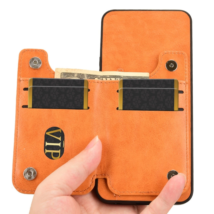 For Redmi K70 Ultra Cow Pattern Sewing Card Bag Phone Case(Orange) - Xiaomi Cases by PMC Jewellery | Online Shopping South Africa | PMC Jewellery | Buy Now Pay Later Mobicred