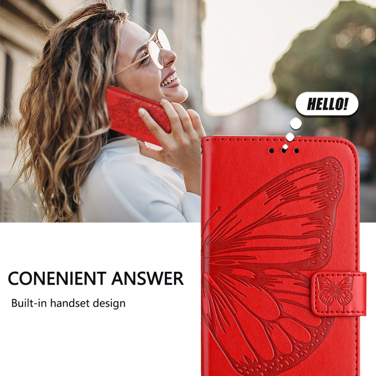 For Redmi K70 Ultra 5G Global Embossed Butterfly Leather Phone Case(Red) - Xiaomi Cases by PMC Jewellery | Online Shopping South Africa | PMC Jewellery | Buy Now Pay Later Mobicred