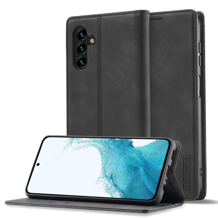 For Samsung Galaxy S24 FE 5G LC.IMEEKE Strong Magnetism Microfiber Leather Phone Case(Black) - Galaxy S24 FE 5G Cases by LC.IMEEKE | Online Shopping South Africa | PMC Jewellery | Buy Now Pay Later Mobicred