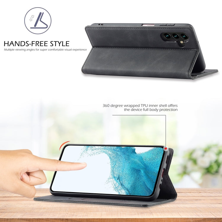 For Samsung Galaxy S24 FE 5G LC.IMEEKE Strong Magnetism Microfiber Leather Phone Case(Black) - Galaxy S24 FE 5G Cases by LC.IMEEKE | Online Shopping South Africa | PMC Jewellery | Buy Now Pay Later Mobicred