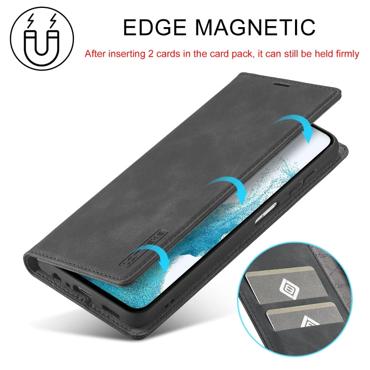 For Samsung Galaxy S24 FE 5G LC.IMEEKE Strong Magnetism Microfiber Leather Phone Case(Black) - Galaxy S24 FE 5G Cases by LC.IMEEKE | Online Shopping South Africa | PMC Jewellery | Buy Now Pay Later Mobicred