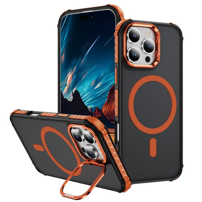 For iPhone 16 Pro Max Rainbow Series Skin Feel MagSafe Lens Holder Phone Case(Orange) - iPhone 16 Pro Max Cases by PMC Jewellery | Online Shopping South Africa | PMC Jewellery | Buy Now Pay Later Mobicred