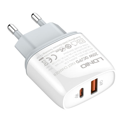 LDNIO Q229 QC3.0 / PD20W USB + Type-C Fast Charger with 1m USB to 8 Pin Cable, Plug Type:EU Plug(White) - USB Charger by LDNIO | Online Shopping South Africa | PMC Jewellery | Buy Now Pay Later Mobicred