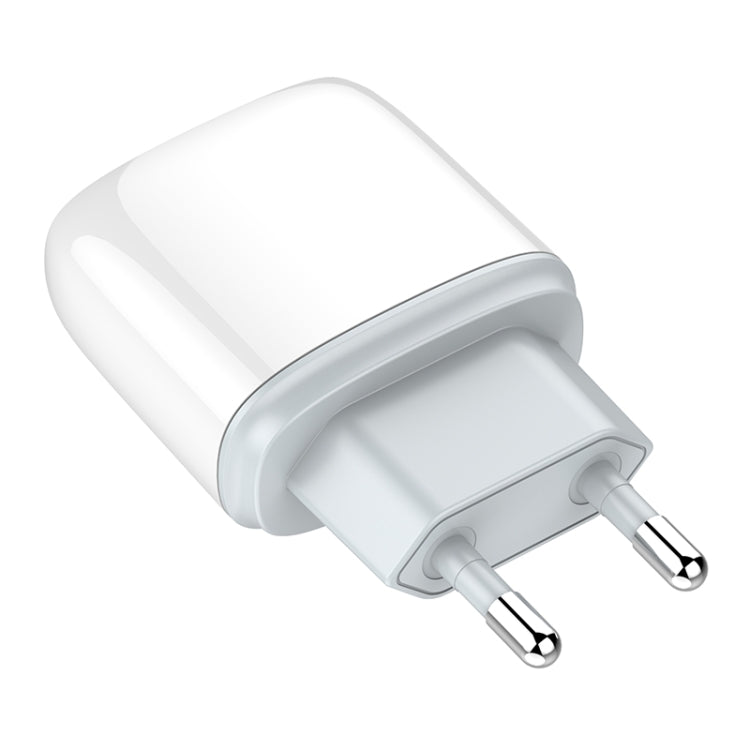 LDNIO Q229 QC3.0 / PD20W USB + Type-C Fast Charger with 1m USB to 8 Pin Cable, Plug Type:EU Plug(White) - USB Charger by LDNIO | Online Shopping South Africa | PMC Jewellery | Buy Now Pay Later Mobicred