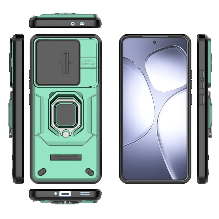 For Redmi K70 Ultra Global Sliding Camshield TPU + PC Shockproof Phone Case with Holder(Green) - Xiaomi Cases by PMC Jewellery | Online Shopping South Africa | PMC Jewellery | Buy Now Pay Later Mobicred