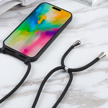 For iPhone 16 Pro Candy Colors TPU Protective Phone Case with Lanyard (Black) - iPhone 16 Pro Cases by PMC Jewellery | Online Shopping South Africa | PMC Jewellery | Buy Now Pay Later Mobicred